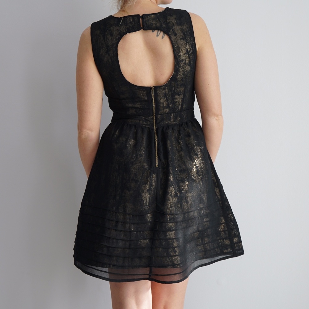 Black, Gold and Silver Cocktail Dress
